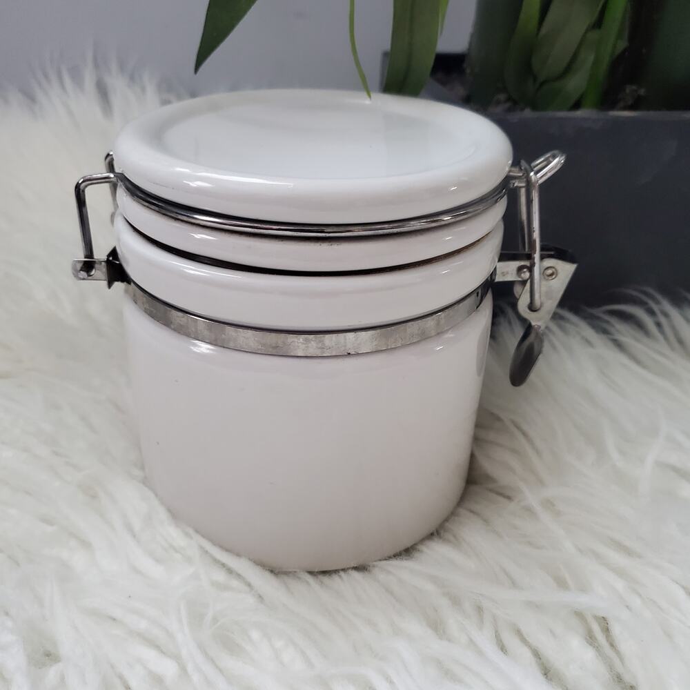 Alco Ceramic White Clamp Canister
